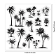 GLOBLELAND Coconut Tree Clear Stamps for DIY Scrapbooking Decor Tropical Tree Silhouette Transparent Silicone Stamps for Making Cards Photo Album Decor DIY-WH0372-0008-6