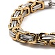 304 Stainless Steel Byzantine Chain Bracelets BJEW-D026-01GP-2