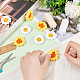 Fingerinspire 8 pcs fleurs au crochet blanc et jaune décoration de marguerite au crochet faite à la main fleur 35~40 mm appliques à coudre ornement à tricoter au crochet à la main pour bricolage sac de costume boucles d'oreilles ou accessoire pour cheveux PATC-FG0001-37-3