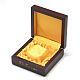 木製のブレスレットボックス  内側の布で  正方形  ココナッツブラウン  10.5x10.5x4.5cm OBOX-Q014-03A-2