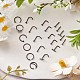 21Pcs 21 Style Clear Cubic Zirconia Flower & Flat Round & Heart Nose Studs & Rings Set JX527D-5