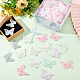 48Pcs 8 Colors Double Layered 3D Butterfly Polyester Embroidery Ornament Accessories PATC-FG0001-62-4