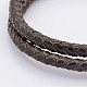 Leather Cord Snap Bracelet Making MAK-N003-02-3