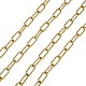 Ion Plating(IP) 304 Stainless Steel Paperclip Chains, Drawn Elongated Cable Chains, Unwelded, with Spool, Real 18K Gold Plated, 17x7x1.6mm, about 16.4 Feet(5m)/roll