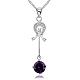 Trendy Silver Color Plated Brass Cubic Zirconia Musical Instrument Pendant Necklaces NJEW-BB12649-C-1