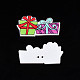クリスマス 2 ホール スプレー塗装メープル木製ボタン  片面プリント  クリスマスプレゼント  薄緑  24x45x2mm  穴：1.6mm WOOD-N005-35-2