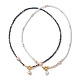 2шт 2 стиля ожерелье с подвеской в форме сердца из натурального жемчуга NJEW-MZ00024-1