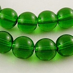 Abalorios de vidrio redondos de verde de 4mm, aproximamente 4 mm de diámetro, agujero: 0.5 mm, aproximamente 80 pcs / cadena, 13 pulgada
