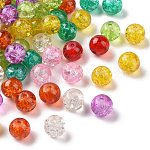 Runde Crackle Glasperlen, Mischfarbe, 8 mm, Bohrung: 1.3~1.6 mm