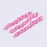 Filo nylon, cavo di nylon per fare bracciali personalizzati, rosa caldo, 1mm, circa 26.24 iarde (24 m)/fascio, 10 fasci / borsa, circa 262.46 iarde (240 m)/borsa