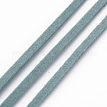 Cordons en imitation daim, dentelle de faux suède, bleu cadet, 1/8 pouce (3 mm) x1.5 mm, environ 100yards / rouleau (91.44m / rouleau)