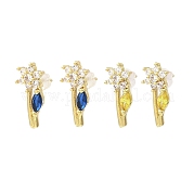 Серьги-гвоздики из латуни с настоящим золотом 18 карат EJEW-L270-08G