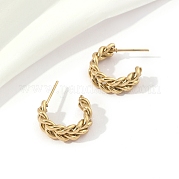 201 круглые серьги-гвоздики из нержавеющей стали EJEW-D084-02G