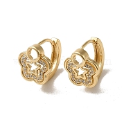 Серьга-кольцо KC из позолоченной латуни с микропаве и фианитами EJEW-L271-01KCG-02
