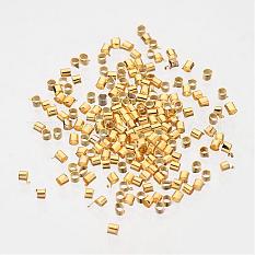 Golden Plated Brass Tube Crimp Beads X-E003-G