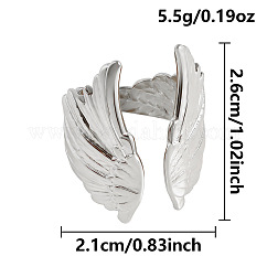 Anneaux ouverts pour manchettes en acier inoxydable 304, ailes, couleur inoxydable, 26mm, diamètre intérieur: 21 mm