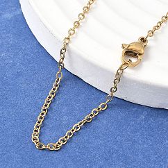 Fabricación de collares con cadena de cable de acero inoxidable 304, con cierre de langosta, Recubrimiento al vacío PVD, Plateado de larga duración, dorado, 23.8 pulgada (60.5 cm)