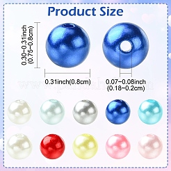 500 шт. 5-цветные бусины из АБС-пластика&nbsp;OACR-YW0004-49A