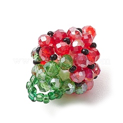 Подвески ручной работы из стеклянных бусинок в виде клубники&nbsp;PALLOY-CJ00086