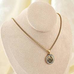 Мужские ожерелья с цепочкой из нержавеющей стали 201 с микропаве из прозрачных кубических цирконий NJEW-S387-03G