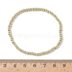 Stretch-Armbänder aus Messing mit runden Perlen für Männer und Frauen&nbsp;BJEW-B148-05A-PG