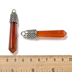 Большие остроконечные подвески из натурального красного агата (окрашенного и нагретого) G-F766-02AS-02