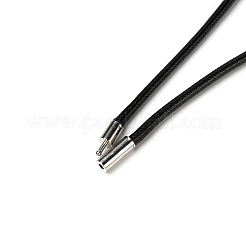 ワックスネックレス作りアクセサリー  プラチナ真鍮バヨネットクラスプ付き  ブラック  71x0.3cm&nbsp;MAK-TAC0001-04E