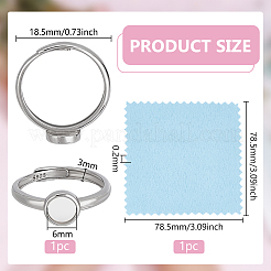 1 шт. 925 регулируемых кольца из стерлингового серебра&nbsp;STER-BC0002-66P-01