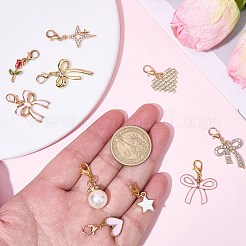 20 Stück 10 Stile Legierung & Strass/Emaille/Kunststoff Anhänger Dekorationen&nbsp;HJEW-BM0001-30