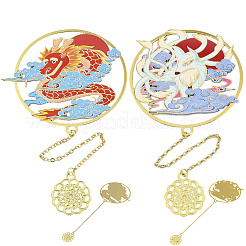 2шт 2 стиля железные закладки с цепочкой AJEW-GF0011-71