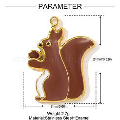 Подвески из нержавеющей стали 304 с эмалью&nbsp;STAS-OY003-77G