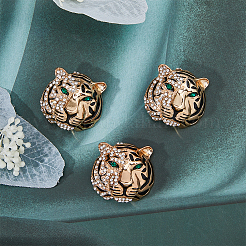3 шт. брошь-булавка в виде головы тигра со стразами&nbsp;JEWB-HY0001-02