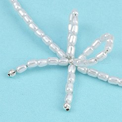 Ожерелья с подвеской в виде банта из жемчужной смолы для женщин NJEW-K386-02A-P