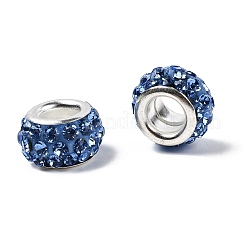 Горный хрусталь из полимерной глины европейские бусины с большим отверстием&nbsp;FPDL-R002-08