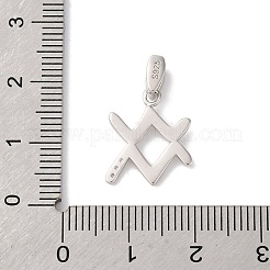 925 pendente in argento sterling con micro pavé di zirconi trasparenti&nbsp;STER-H117-01P-11