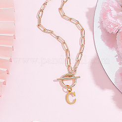 Collares colgantes con letras de acero inoxidable 304&nbsp;NJEW-LP0001-52C-G