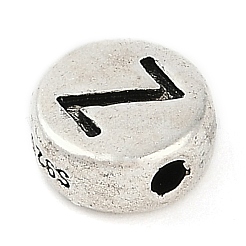 925 плоская круглая бусина из стерлингового серебра с буквами&nbsp;LS-STER-G044-01AS-Z