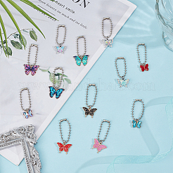 24 шт. 12 стиля бабочка сплав эмаль и хрустальные стразы и стеклянные туфли подвески&nbsp;HJEW-DR00092