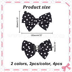 4 Stück 2 Farben Polka Dot Muster Polyester Bowknot Schuhdekorationen&nbsp;AJEW-HY0001-39