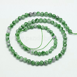 Fili di perle di diaspro spot verde naturale&nbsp;G-G545-35