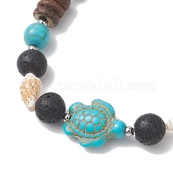 2 шт. эластичные браслеты из окрашенной синтетической бирюзы&nbsp;BJEW-JB13198