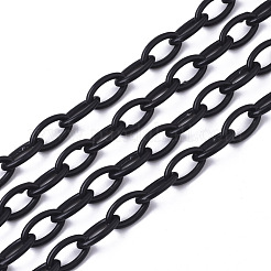 不透明なアクリルアズキチェーン  馬の目  ミックスカラー  13x8x2mm  18.5インチ〜19.29インチ（47~49cm）/連&nbsp;X-SACR-N010-001