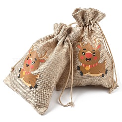 30 шт. 15 стильных рождественских чехла для хранения из джутовой ткани ABAG-YW0001-10