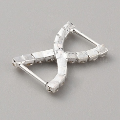 Versilberte Messing-Strass-Verbindungsanhänger&nbsp;RB-WH0001-03