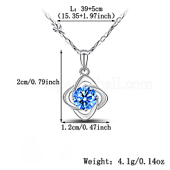 Ожерелья с подвеской в виде клевера из чистого серебра с прозрачными кубическими цирконами QB1121-2