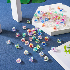 72шт 9 цвета УФ-покрытием радужные радужные акриловые бусины OACR-TA0001-48