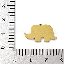 316サージカルステンレススチールエナメルチャーム  象のチャーム  ゴールドカラー  ダークシーグリーン  12.5x21.5x1.5mm  穴：1mm&nbsp;STAS-M073-19A-01G