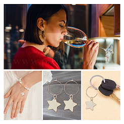 Kit fai da te per realizzare targhette con ciondolo a forma di stella per calici da vino&nbsp;DIY-SC0018-62