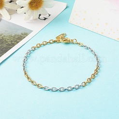 Двухцветные браслеты из нержавеющей стали 304 с цепочками BJEW-JB06541