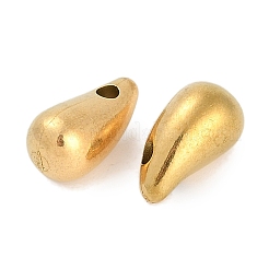 イオンプレーティング（IP）304ステンレススチールチャーム  18KGP本金メッキ  ティアドロップ  12x6.5x6.5mm  穴：1.8mm&nbsp;STAS-R135-01G-03